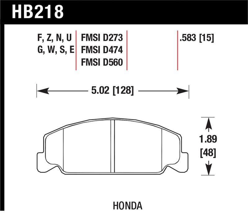Honda Civic Brake Pad Set - Front - Hawk Performance - HP Plus - `92-`00